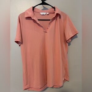 Walter Hagen Women's Peach Button Down Shirt